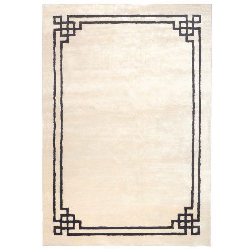 Venezia Pearl, geometric patterned, velvet surfaced, hand-woven premium carpet 160x230 cm