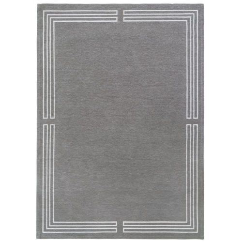 Royal Grey, szürke alapon ekrü szegéllyel keretezett elegáns szőnyeg, 160 x 230 cm