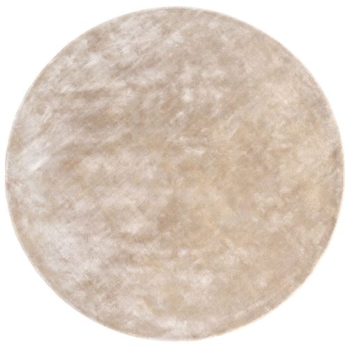 Plain Paloma Round, bézs, kerek bársonyos felületű, kézi csomózású prémium szőnyeg